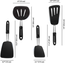 Load image into Gallery viewer, Silicone Rubber Spatula for Nonstick Cookware By Boxiki Kitchen - Cooking Utensils Egg Spatula, Pancake Spatula Utensils -BPA free Kitchen Utensil with Heat Resistant Silicone - Utensils Set of 4