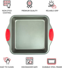 Load image into Gallery viewer, Boxiki Kitchen Non-Stick Steel 8x8 Square Baking Pan Durable, Oven & Dishwasher Safe - Premium Quality Brownie Pan With Non Toxic & Easy Release Coating.