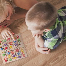 Load image into Gallery viewer, Boxiki kids Wooden Alphabet Puzzle. Alphabet Board for Kids with Wooden Letters. Best Learning ABC Puzzles That Help in Developing Motor Skills, Concentration and Imagination in Children.