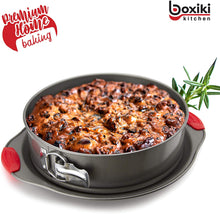 Load image into Gallery viewer, Boxiki Kitchen 10 Inch Nonstick Springform Pan, Professional Spring Form and Cheesecake Baking Mold, Leakproof Cake Pan With Silicone Handles