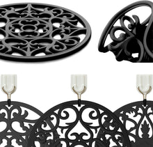 Load image into Gallery viewer, Boxiki Kitchen Silicone Trivet Mat | Trivets for Hot Dishes | Silicone Pads | Silicone Trivets | Silicone Microwave Mats | Pot Mat | Mexican Wall Decor (Black)