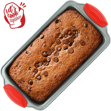 Load image into Gallery viewer, Boxiki Kitchen Non Stick Steel Banana Bread Pan for Baking, Premium Loaf Pan 8.5 Inch With Easy to Clean &amp; Quick Release Coating - Professional Baking Pan With Silicone Handles for Baking Banana Bread
