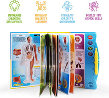 Load image into Gallery viewer, Human Body Book for Kids. Anatomy Book for Kids with Illustrated and Voice Guide to Different Parts of Body.This Human Body Activity and Science Book Makes Learning Fun.