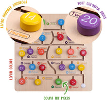 Load image into Gallery viewer, Boxiki Kids Montessori Toys. Learn to Count with Our Baby Toys That are Made of Wood! an Amazing Way to Learn Numbers and Colors.
