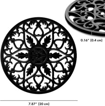 Load image into Gallery viewer, Boxiki Kitchen Silicone Trivet Mat | Trivets for Hot Dishes | Silicone Pads | Silicone Trivets | Silicone Microwave Mats | Pot Mat | Mexican Wall Decor (Black)