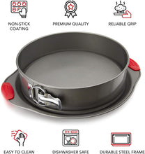 Load image into Gallery viewer, Boxiki Kitchen 10 Inch Nonstick Springform Pan, Professional Spring Form and Cheesecake Baking Mold, Leakproof Cake Pan With Silicone Handles