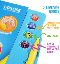 Load image into Gallery viewer, Human Body Book for Kids. Anatomy Book for Kids with Illustrated and Voice Guide to Different Parts of Body.This Human Body Activity and Science Book Makes Learning Fun.