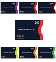 Load image into Gallery viewer, 6 Credit Card Sleeves + 1 Passport Sleeve (Navy Blue) by Boxiki Travel - Boxiki Travel