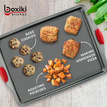 Load image into Gallery viewer, Boxiki Kitchen Non-Stick Baking & Cookie Sheet Pan Non-Toxic 11x14 Inch Rimmed Carbon Steel Baking Sheet. Dent, Warp and Rust Resistant. Heavy Gauge Steel Oven Baking Sheet. 1 Tray.