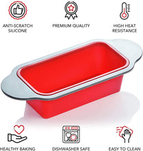 Load image into Gallery viewer, Silicone Bread Loaf Pan 9 x 5 Inch - Easy Release Non-Stick Baking Bread Pan Perfect for Banana Bread, Sandwich Bread, Pound Cake, and Meatloaf - Bread Mold Easy to Clean, BPA Free and Dishwasher Safe
