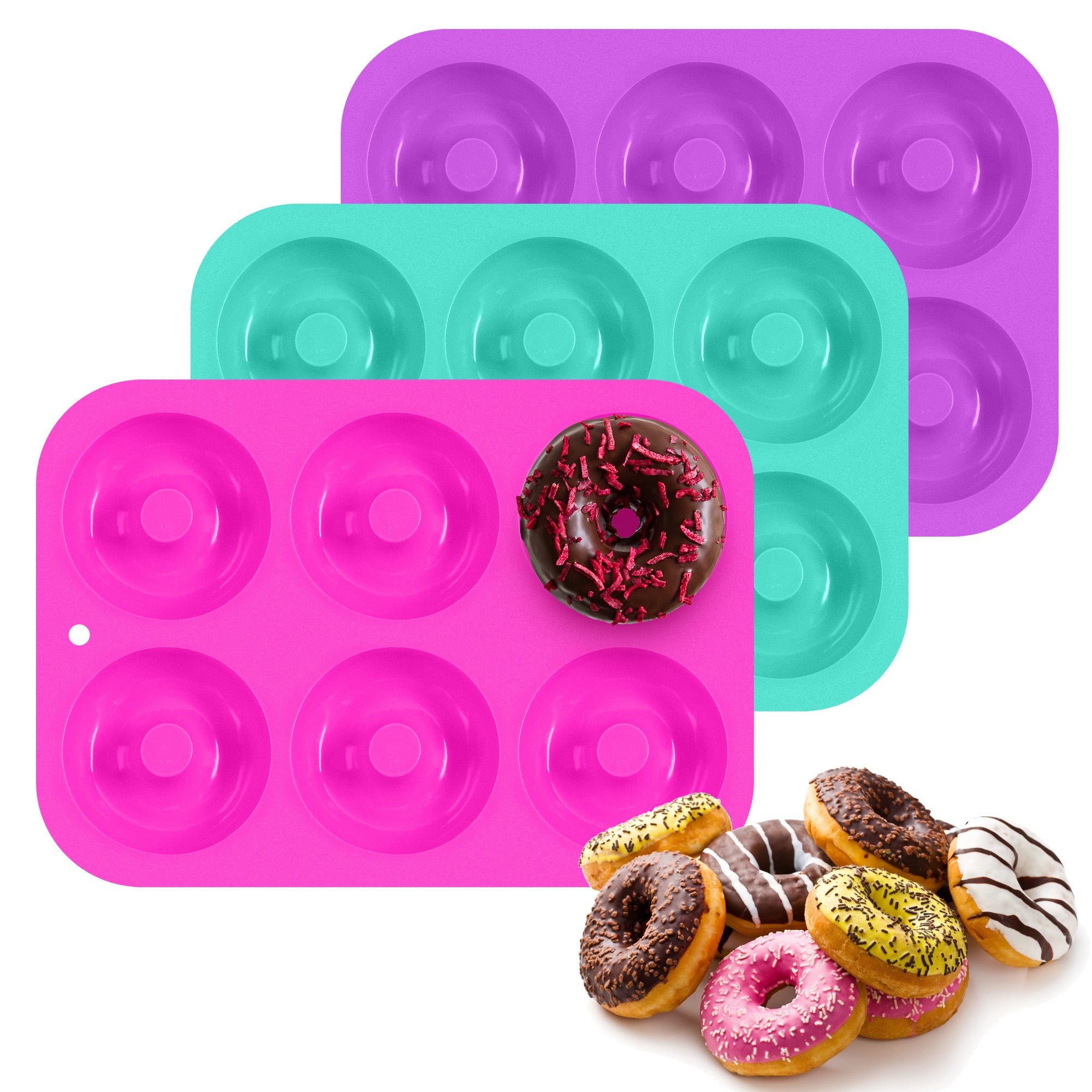24 Pack Silicone Molds, Muffin Donut Mold Non-stick Heat Resistant