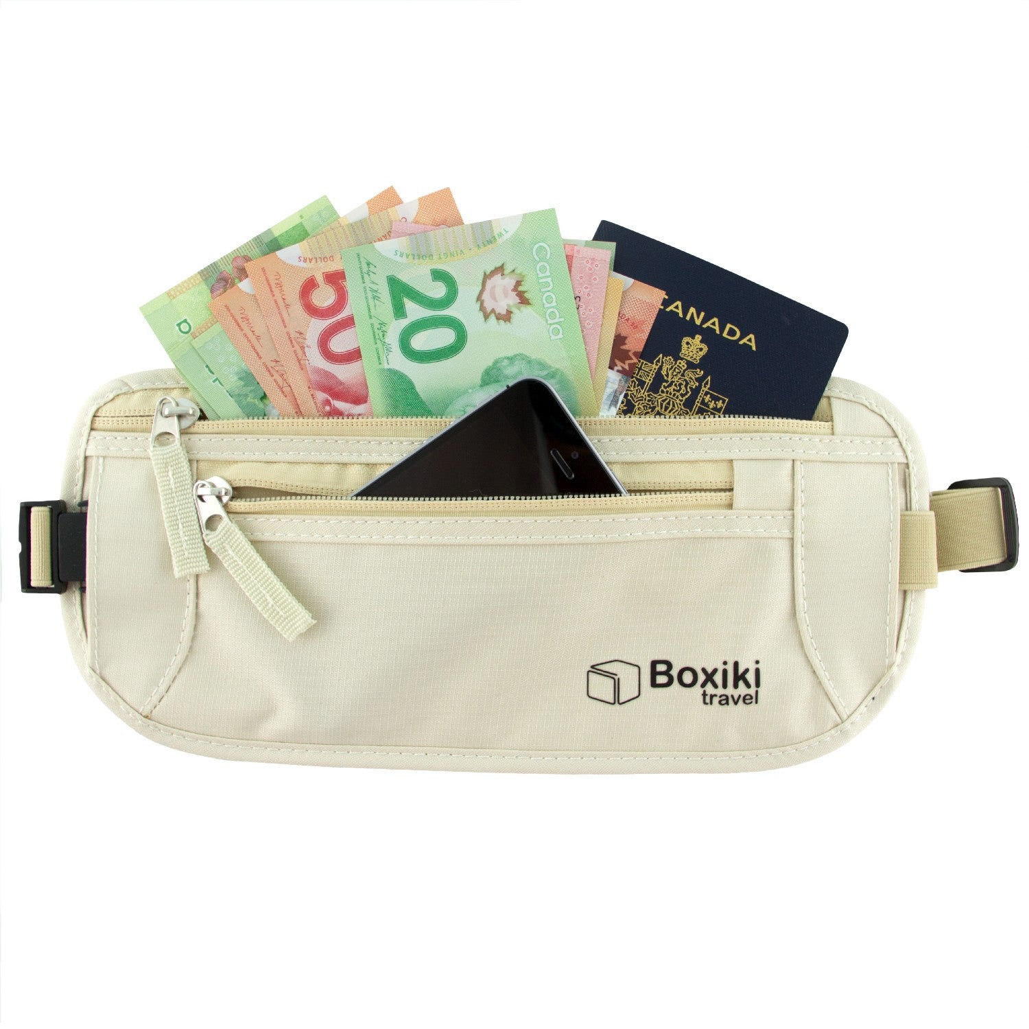 Boxiki Travel Hidden Money Belt for Men Women RFID Blocking Slim P