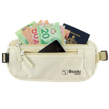 Load image into Gallery viewer, RFID Travel Money Belt Anti-Theft Unisex (Beige) by Boxiki Travel - Boxiki Travel