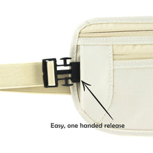 Load image into Gallery viewer, RFID Travel Money Belt Anti-Theft Unisex (Beige) by Boxiki Travel - Boxiki Travel