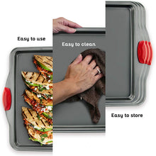 Load image into Gallery viewer, Boxiki Kitchen Non-Stick Baking & Cookie Sheet Pan Non-Toxic 11x14 Inch Rimmed Carbon Steel Baking Sheet. Dent, Warp and Rust Resistant. Heavy Gauge Steel Oven Baking Sheet. 1 Tray.