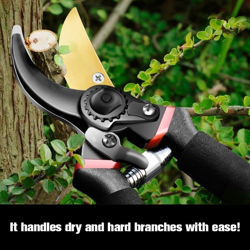 Astorn Pruning Shears Garden Shears, 8.5" Premium Titanium Bypass Pruning Shears for gardening, Hand Pruners, Pruning Shears Heavy Duty, Garden