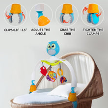 Load image into Gallery viewer, Baby Stroller Arch Toy with Relaxing Music &amp; Lights - Adjustable Activity Arch &amp; Play Accessories - Baby Bouncer Toy Bar, Carseat, Crib, Stroller Hanging Toys for Infants 0 Months Old &amp; Up
