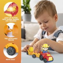 Load image into Gallery viewer, Tractor Toy with Farmer,  Animals and Wagons. Light Up Button Can Be Pressed for Animal Sounds and Melodies. Toddler Toys for a Farm Pretend Play for 18 + Month Old.  Toys for Baby Gifts
