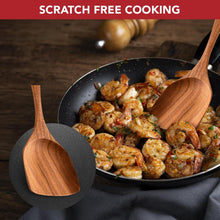 Load image into Gallery viewer, Luxury Teak Wood Utensil Set - Elegant 6-Piece Cooking Ensemble Including Spoons, Server, Scraper &amp; Spatula - Expertly Crafted for Culinary Excellence
