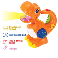 Load image into Gallery viewer, Dinosaur Voice Changer Microphone Toy for Toddlers, Recording and Playback Kids Sing Along Mic with Hidden Flashlight, Built In Nursery Rhyme Songs, Premium Birthday Gift for Boys Girls Ages 2 3 4
