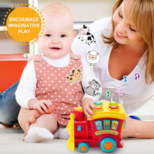 Load image into Gallery viewer, KiddoLab Toy Train - Interactive &amp; Educational Pull Toy for Babies, Toddlers, Children - Numbers &amp; Animal Sound Buttons, 8 Songs, Volume Control, Flashing Light - For Kids Ages 6 Months &amp; Up

