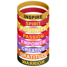 Load image into Gallery viewer, Silicone Wristbands -Fun and Motivational Wristbands for Men &amp; Women - Silicone Rubber Bracelets with Inspirational Quotes
