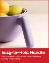 Load image into Gallery viewer, Multi Functional Draining Basket – Double Layer Colander &amp; Bowl for Pasta, Fruits &amp; Vegetables – Durable BPA-Free, Dishwasher Safe - Purple.
