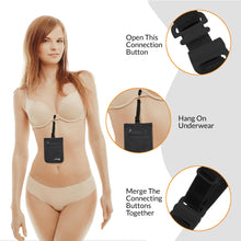 Load image into Gallery viewer, Boxiki Travel BRA WALLET - Hidden Money Pouch with Adjustable Elastic Strap - Perfect Secret Pocket Protect Your Credit Cards Cash Valuables
