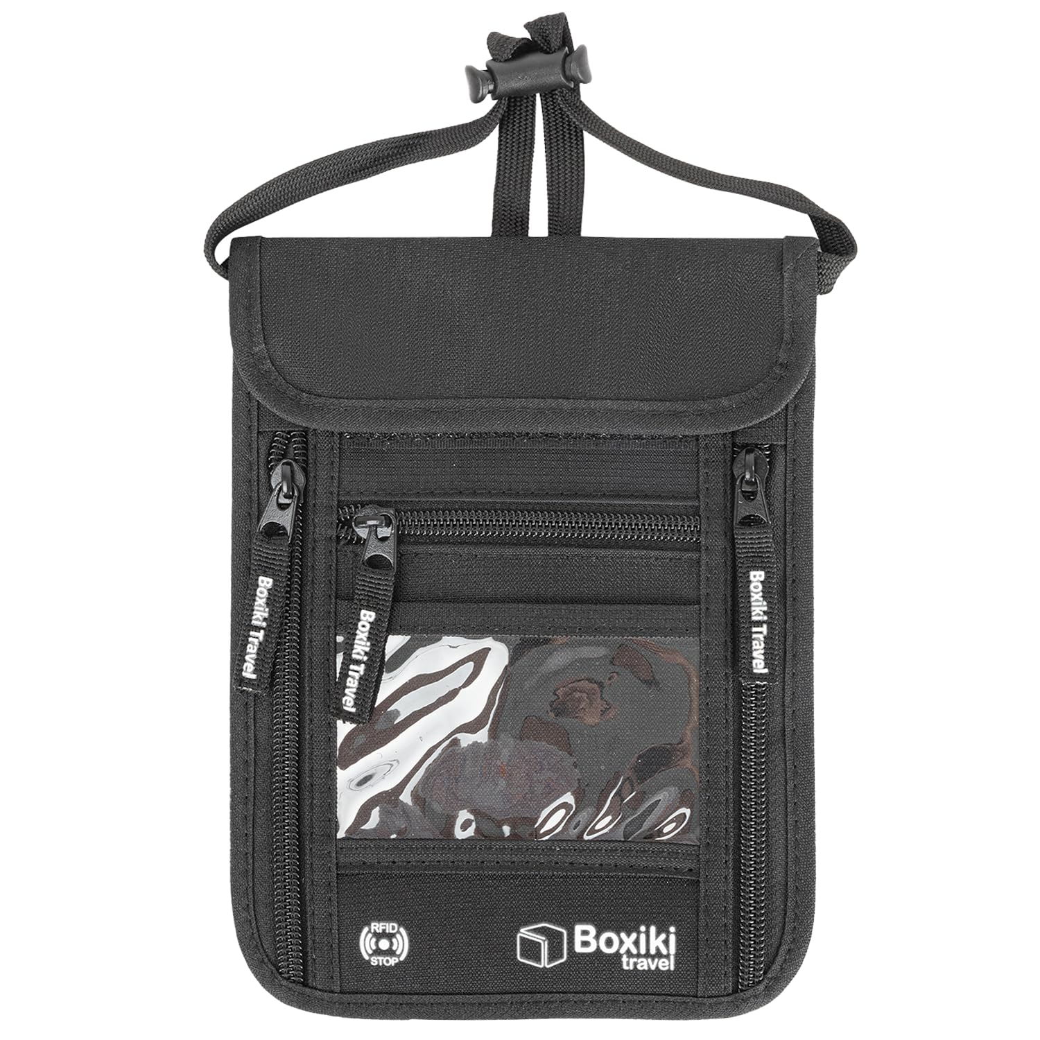 RFID Travel Neck Wallet - Black | Sleek, Secure Passport Holder and Mo ...