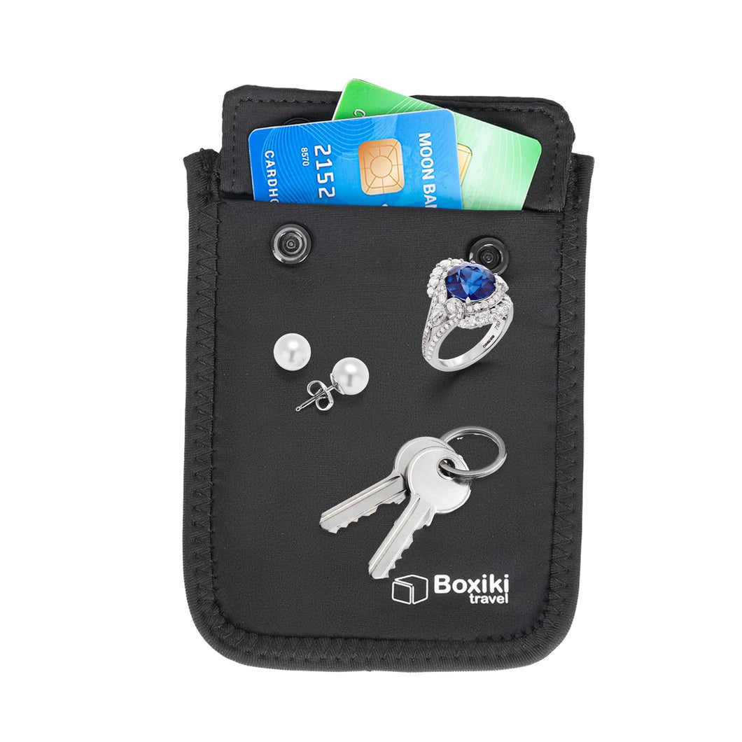 Boxiki Travel BRA WALLET - Hidden Money Pouch with Adjustable Elastic Strap - Perfect Secret Pocket Protect Your Credit Cards Cash Valuables
