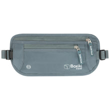 Load image into Gallery viewer, Boxiki Travel, Gray Money Belt + RFID Sleeves Set of 8 Pcs | RFID Blocking Secure Waist Bag, Credit Card Holders &amp; Passport Holders for Men and Women | Keep Your Travel Essentials in Reach
