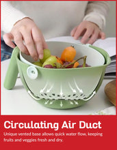 Load image into Gallery viewer, Multi Functional Draining Basket – Double Layer Colander &amp; Bowl for, Fruits &amp; Vegetables – Durable BPA-Free, Dishwasher Safe (Avocado Green)
