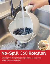 Load image into Gallery viewer, Multi Functional Draining Basket – Double Layer Colander &amp; Bowl for Pasta, Fruits &amp; Vegetables – Durable BPA-Free, Dishwasher Safe (Milky White).
