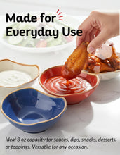 Load image into Gallery viewer, Ultra-Strong 6 Oz Melamine Dip Bowls Set, Small Bowl Soy Sauce Dish Set of 3, Condiment Server, Can be Used for Dessert, Ketchup, Vinegar, BBQ and Party Dinner
