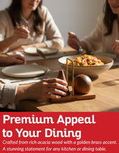 Load image into Gallery viewer, Acacia Wood Salt and Pepper Shaker Set – 2-Piece with Storage Base and Titanium Handle – Elegant Wooden Spice Holder for Kitchen and Dining Table
