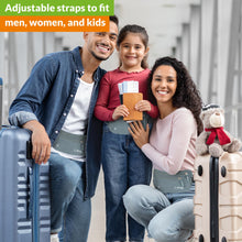 Load image into Gallery viewer, Boxiki Travel, Gray Money Belt + RFID Sleeves Set of 8 Pcs | RFID Blocking Secure Waist Bag, Credit Card Holders &amp; Passport Holders for Men and Women | Keep Your Travel Essentials in Reach
