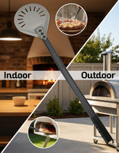 Load image into Gallery viewer, Pizza Peel Turner 7 Inch – Lightweight Aluminum Perforated Pizza Paddle with Detachable Metal Handle – Professional Pizza Oven Tool for Turning &amp; Serving
