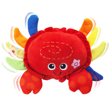 Load image into Gallery viewer, Musical Plush Crab Baby Toy with Nursery Rhymes and Sensory Sound Button, Crawling Tummy Time Companion for 3 Month Old Infants, Soft Huggable Newborn Stuffed Animal Developmental Toy
