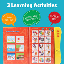 Load image into Gallery viewer, Boxiki kids ABC Sound Book for Children Interactive Toy with English Letters, Words and Shapes. Educational Toys for Toddlers, Learning Toys for 3 Years and Older

