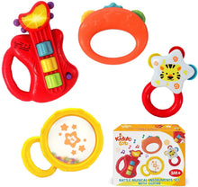 Load image into Gallery viewer, KiddoLab Baby Rocker Musical Kids Guitar Instruments Set with Electric Toy Guitar and Rattles. Baby Guitar Toys for Early Development and Music Educational Learning. 3 Months and Older
