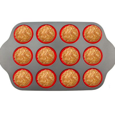 Premium Non-Stick 12-Cup Silicone Liners Muffin Pan by Boxiki Kitchen - Boxiki Kitchen