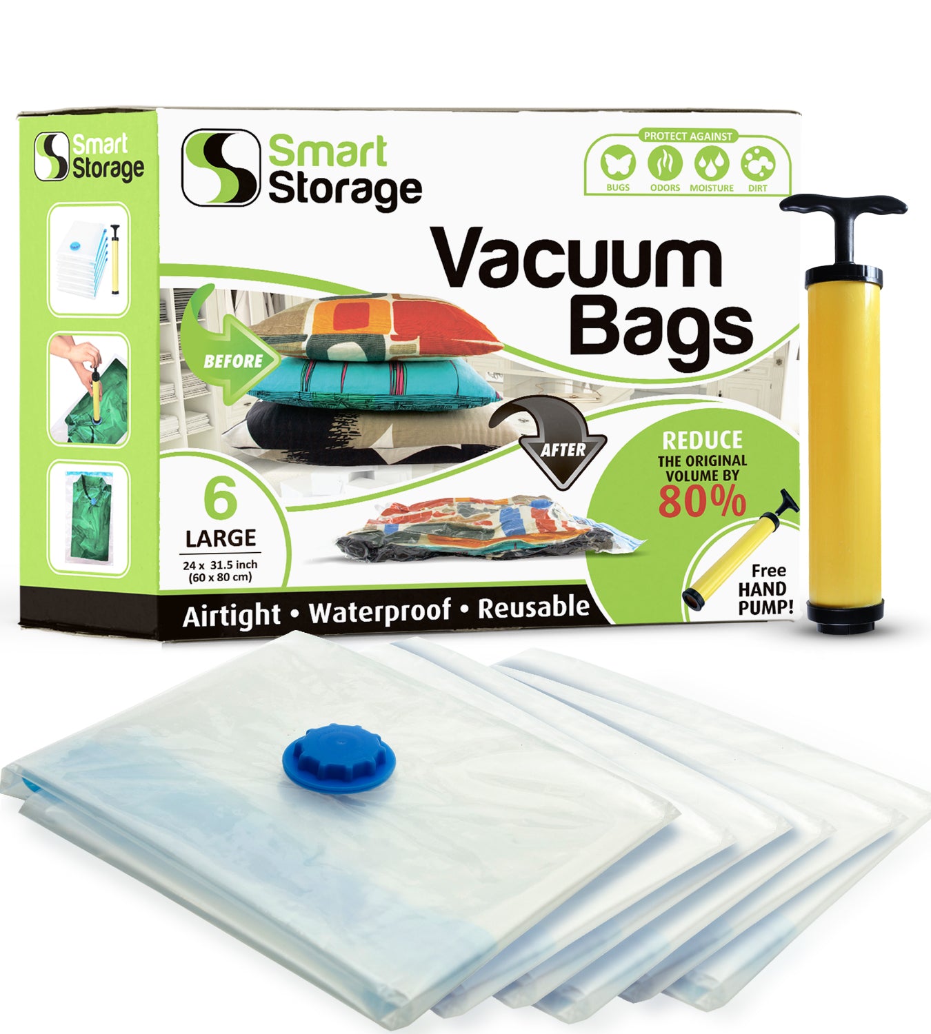 Underb Smart Storage 6 PC Large Vacuum Storage Bags | Space Saver Bags Underb ...
