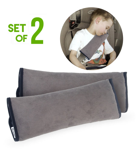 2 PC Plush Seatbelt Pillow Covers for Adults & Kids by Boxiki Travel - Boxiki Travel