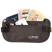 Load image into Gallery viewer, RFID Travel Money Belt Anti-Theft Unisex (Brown) by Boxiki Travel - Boxiki Travel
