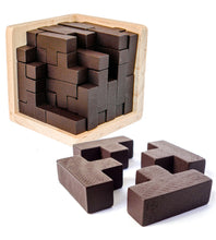 Load image into Gallery viewer, 3D Wooden Brain Teaser Puzzle for Kids &amp; Adults by Sharp Brain Zone - Sharp Brain Zone
