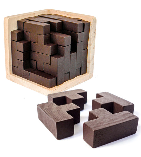 3D Wooden Brain Teaser Puzzle for Kids & Adults by Sharp Brain Zone - Sharp Brain Zone