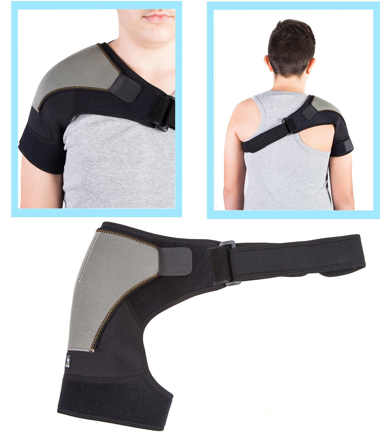 QIFEI Right Shoulder Brace for Women Men Rotator Cuff,Adjustable Shoulder  Support for Shoulder Pain Relief Black