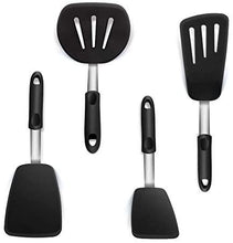 Load image into Gallery viewer, Silicone Rubber Spatula for Nonstick Cookware By Boxiki Kitchen - Cooking Utensils Egg Spatula, Pancake Spatula Utensils -BPA free Kitchen Utensil with Heat Resistant Silicone - Utensils Set of 4
