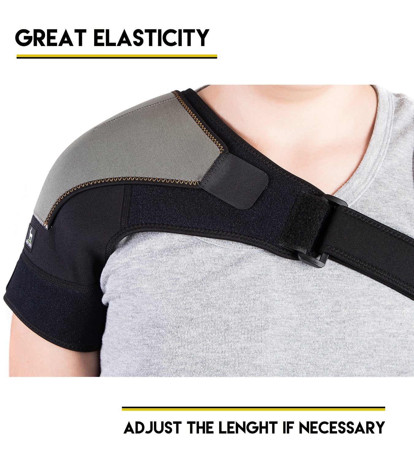 CopperJoint Shoulder Brace - Rotator Cuff Support Brace - One Size Fits All  - Shoulder Support for Men and Women - Adjustable Fit Sleeve Wrap for