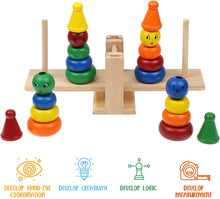 Load image into Gallery viewer, Wooden Rainbow Clown Stacking Toy
